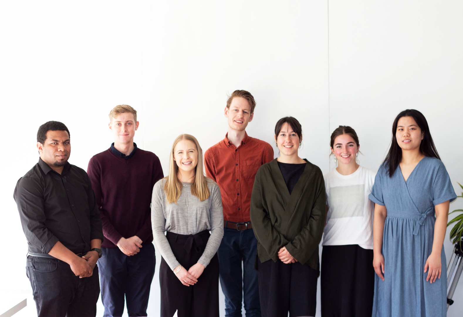 Left to right: Amos Mesa, Jackson Prattley-Jones, Katlyn Willocks, Lewis Ellison, Hannah Walsh, Lily McDougall and Danrong Zhao.