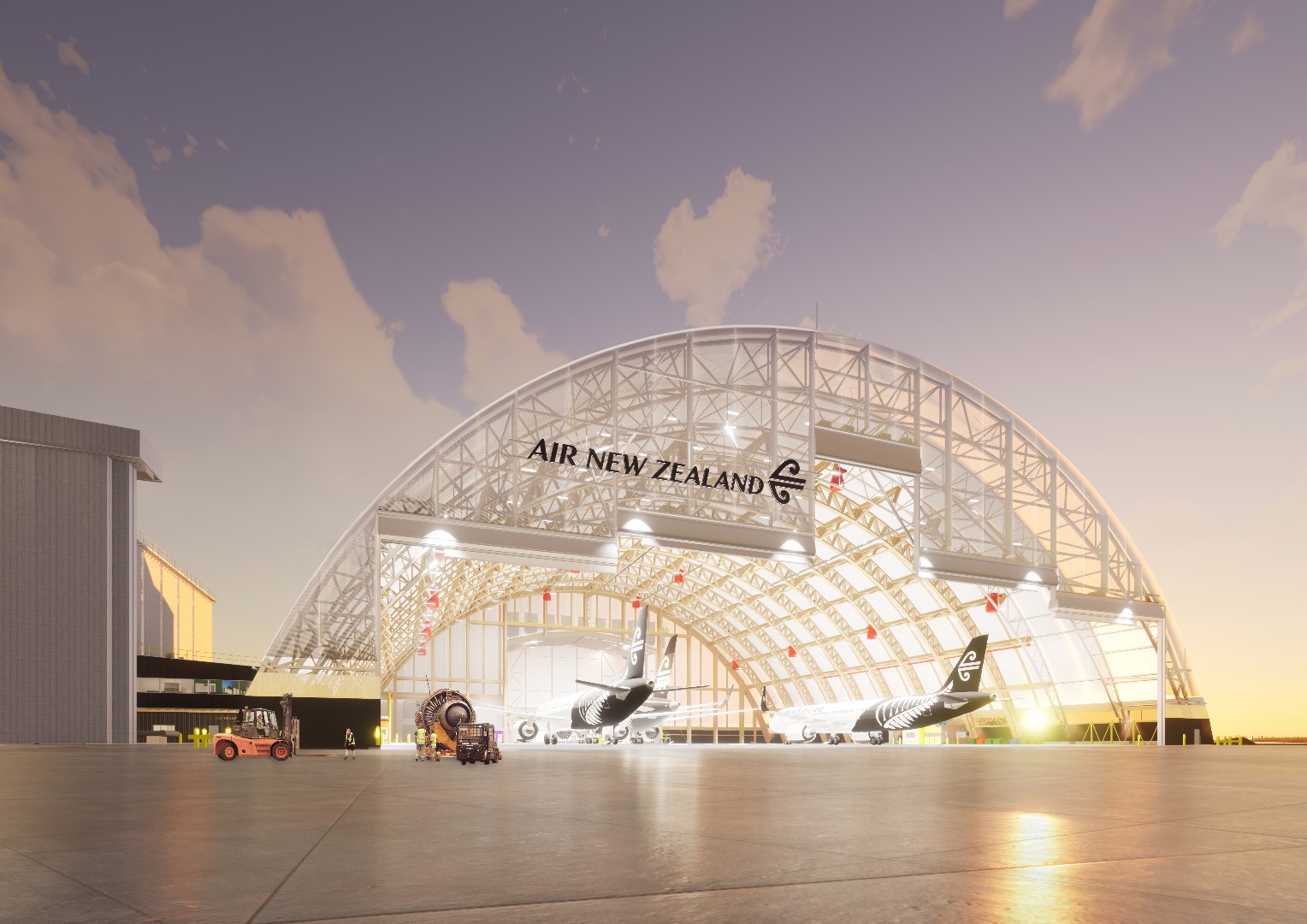 On its completion in early 2025, Air New Zealand's new flagship hangar – designed by Studio Pacific Architecture – will be the largest single-span timber arch aircraft hangar in the southern hemisphere.