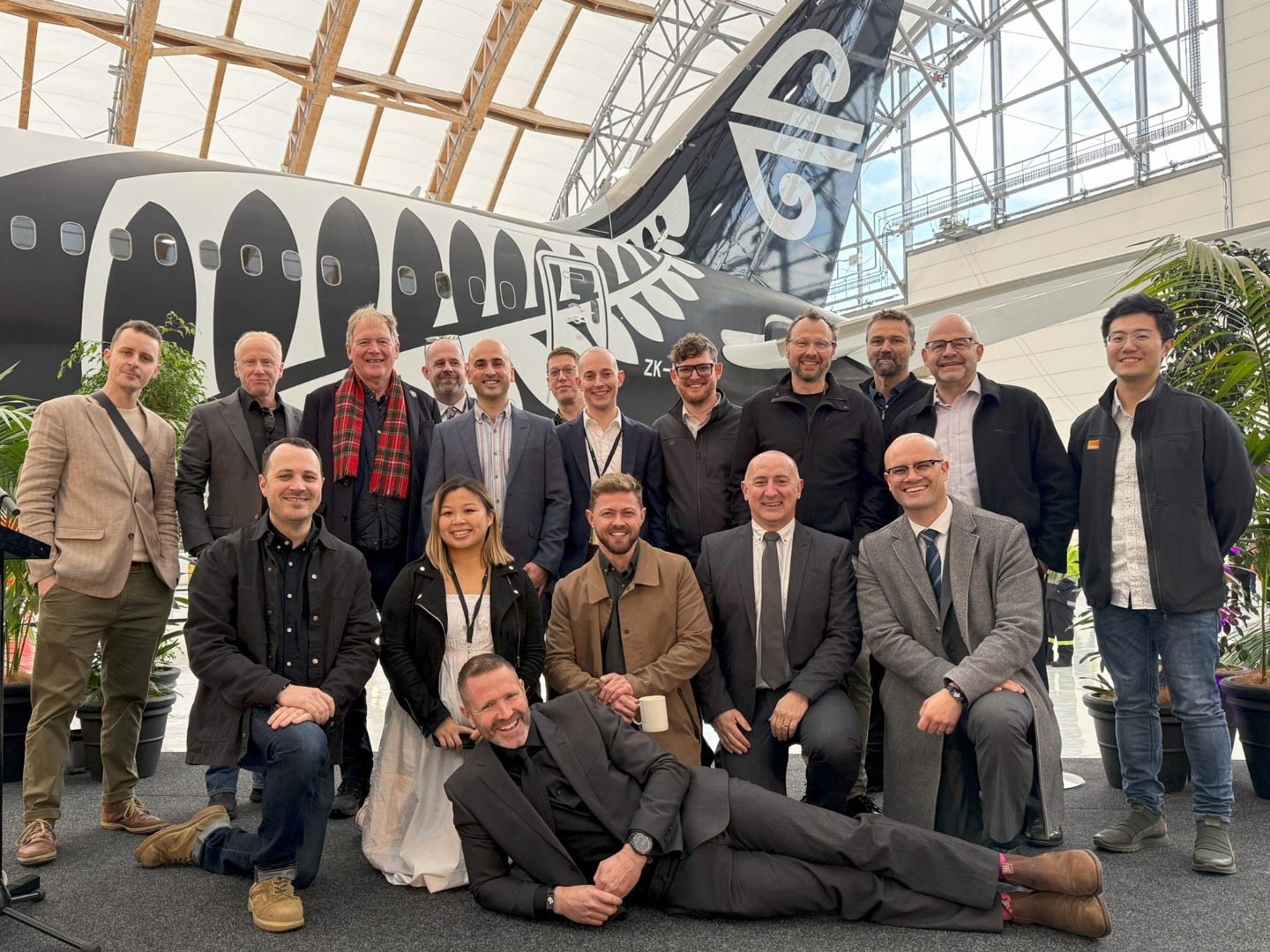 The Air New Zealand Hangar 4 Project Team at the opening of the Hangar in September 2025.
